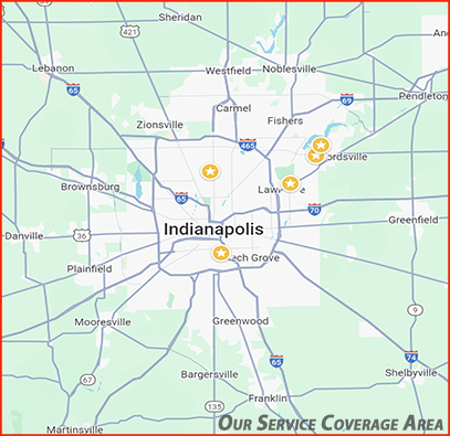 Water heater service area map Indianapolis BNC Plumbing Company coverage